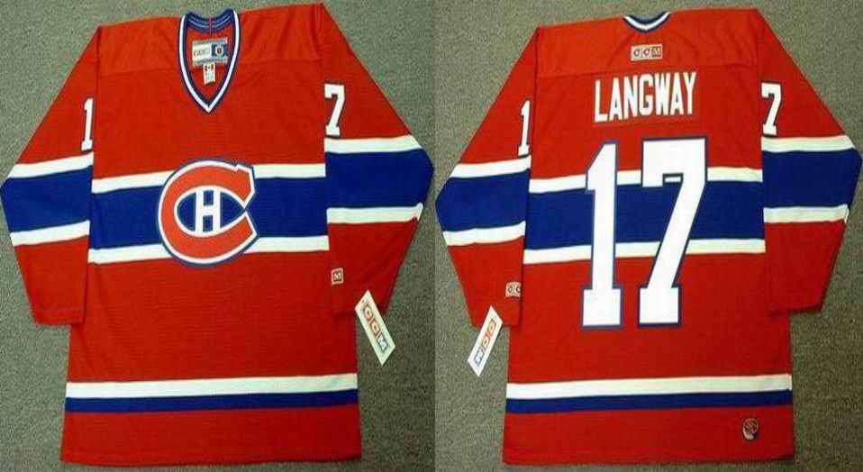 2019 Men Montreal Canadiens 17 Langway Red CCM NHL jerseys